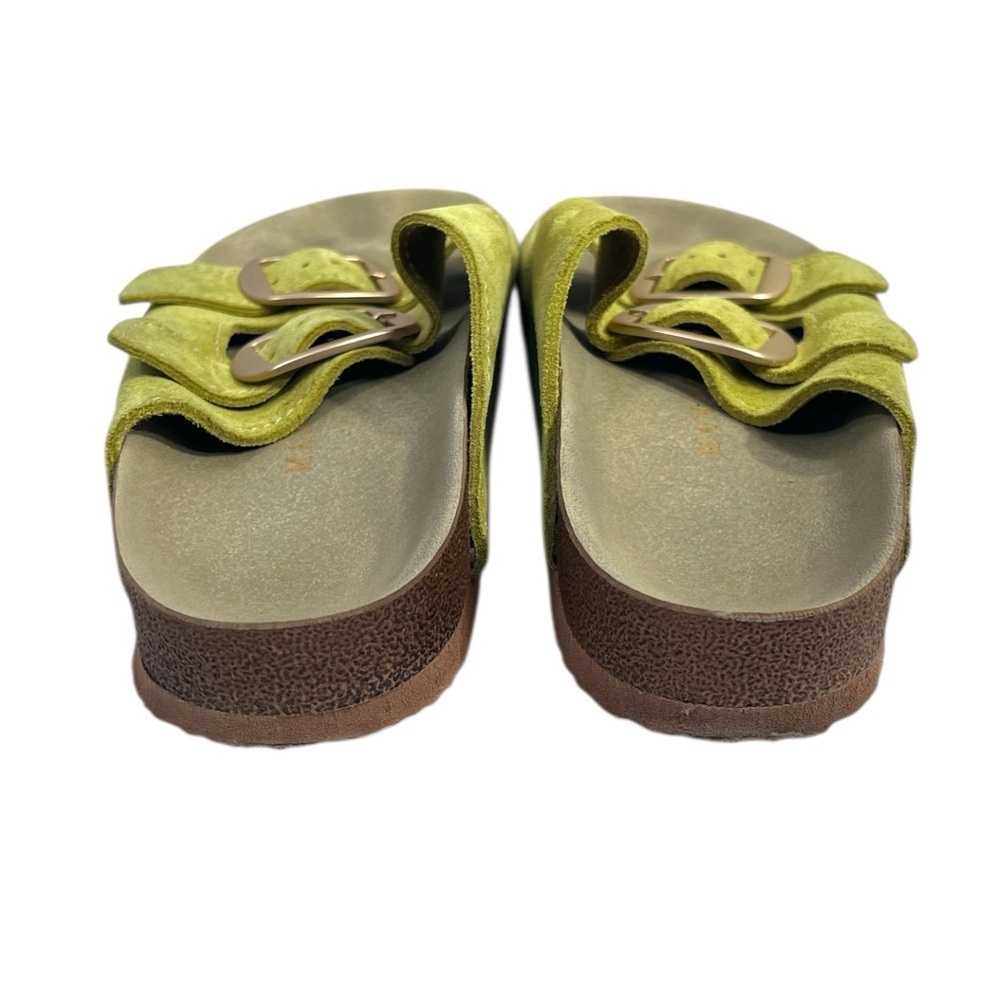 Manijero Irene Leather Suede Strappy Sandal size 10 in Olive Green - Picture 6 of 7